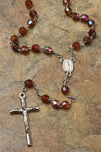 Brown Acrylic Bead Rosary