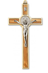 3" Olive Wood St Benedict Crucifix