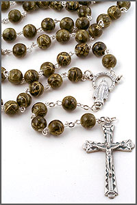 8mm Faux Marble Bead Rosary