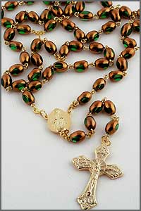 Green Glass Bead Rosary