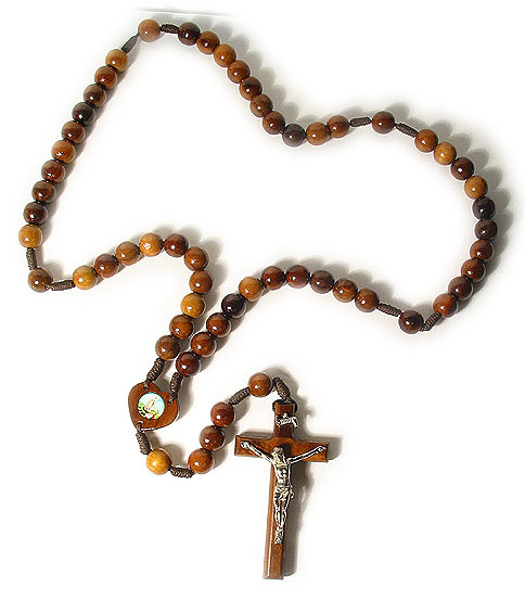 Large 35 Dark Wood Bead Wall Rosary