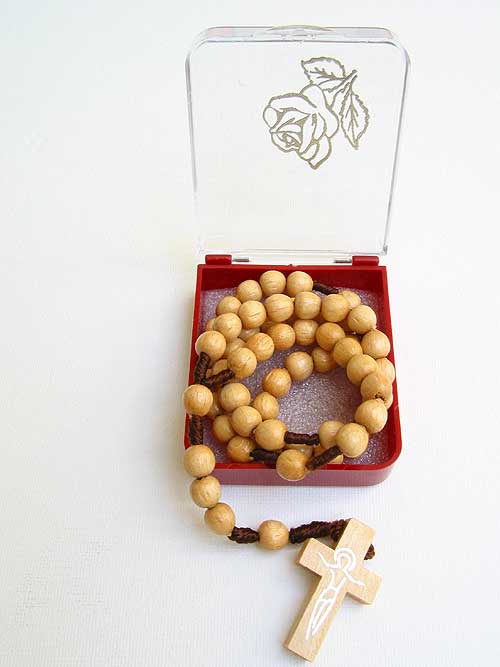6mm Light Round Wood Bead Rosary