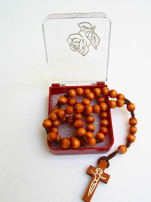 6mm Brown Round Wood Bead Rosary