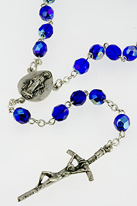 RSS46B-00-02 5mm Blue Glass Bead Rosary