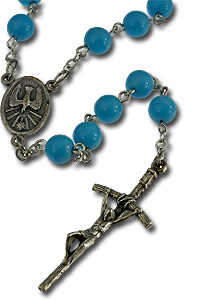 5mm Blue Faux Turquoise Glas Bead Rosary