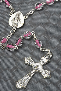 5mm Pink Thread Glass Bead Rosary