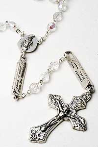 7mm Aurora Borealis Glass Bead Rosary Mysteries Rosary