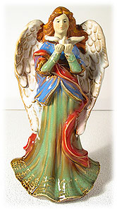 Large Glazed Ceramic Angel Figurine