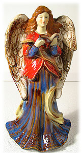 Large Glazed Ceramic Angel Figurine.