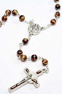 RSS71 5mm Yellow Cloisonne Glass Bead St. Benedict Rosary