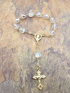 RSZD85-13 5mm Clear Glass One Decade Rosary