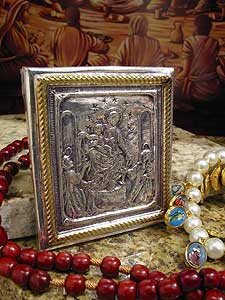 ICO100A54 - Virigin of the Rosary Silver Plated Icon