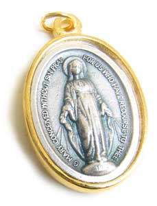 MSZ240 O. L. of Miraculous Medal Golden Tone Medallion