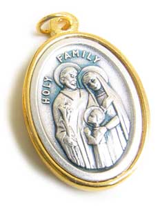 MSZ243 Holy Family Golden Tone Medallion