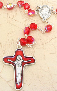 RSS40 Red Glass John Paul Rosary