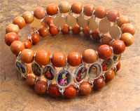 4019-3 Wooden Bracelet with Holy Medals