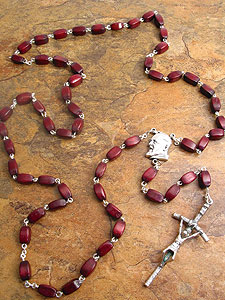 RSW0001 Padre Pio Wood Rosary