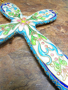 4706 Intricate Multi-Color Enamel Cross