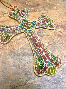 4685 Plique A Jour Cross with Enamel