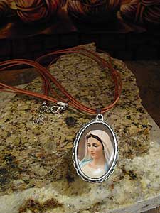 6626-5 Fatima Medallion on Brown String