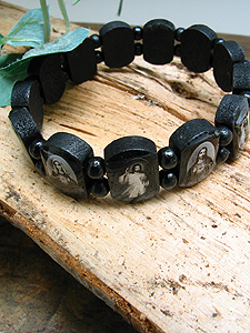 2189-0 Black Wood Strechable Bracelet
