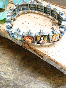 6446-7 Silver Tone Stretchable Bracelet