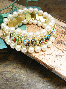 2264-0 Faux Pearl Bracelet with Color Images