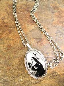 11350-6 Silver Tone St Rita  Medallion