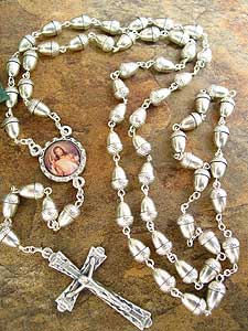 RMS143 Divine Mercy Metal Akorn Bead Rosary