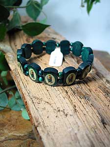 BRA14 St Jude Green Wooden Bracelet