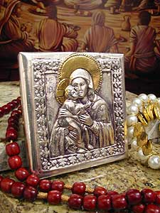 ICO100A10 Silver Plated Icon of Eleusa