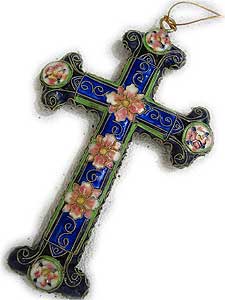4704 Multi Color Enamel Filigree Cross