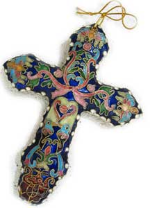 400-55 Blue Enamel Cross