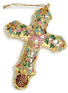 4565 Golden Tone Enamel Cross