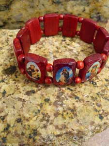BRA023 Wood Panel Religious Bracelet