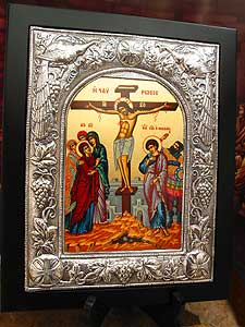 Crucifiction Icon with Sterling Silver Cover