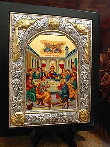 Last Supper Icon with Sterling Silver Cover