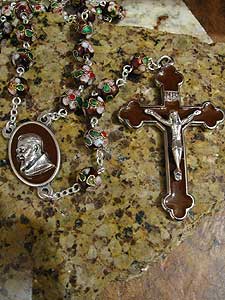 Padre Pio Cloisonne Rosary