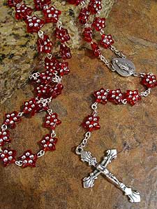 Red Star Acrylic Bead Child Rosary