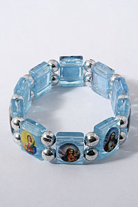 Light Blue Acrylic Saints Bracelet