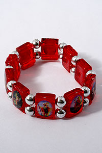 Red Acrylic Saints Bracelet