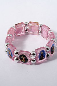 Pink Acrylic Saints Bracelet
