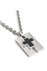 Silver Tone Pendant with Cross