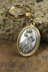 KC0001-03 Divine Mercy Key Chain in Golden Frame
