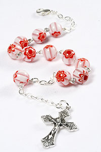 RSSBM33 Red Glass Religious Bracelet