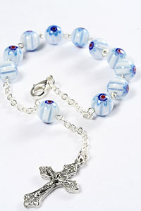 RSSBM34 Blue Glass Religious Bracelet