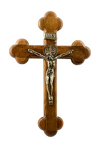 9164-2 St Benedict Wooden Crucifix