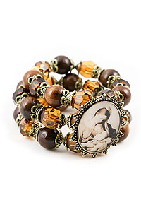 BRA010600 Antique Style Religious Bracelet