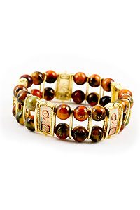 BRA011900 Golden Tone Religious Bracelet