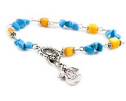 WBL-1051-10 Religious Bracelet with Stone/Glass Beads